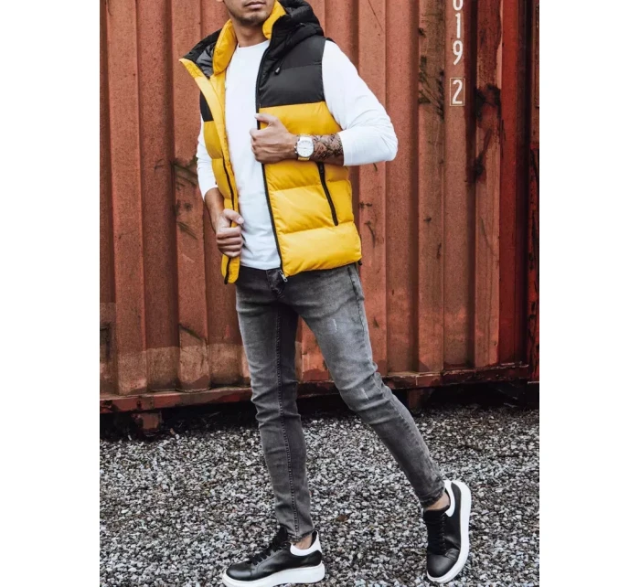 Pánská prošívaná žlutá vesta Dstreet model 21965406 - FashionStreet