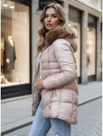 Dámská zimní bunda s kapucí růžová Dstreet model 21995542 - FashionStreet