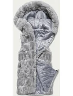 Šedá kožešinová vesta s kapucí model 17836736 - S'WEST Šedá kožešinová vesta s kapucí model 17836736 - S'WEST
