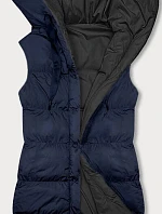 Obojstranná kapucňa bez rukávov tmavá čierna (V724)