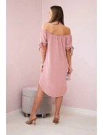 Šaty zviazané na rukávoch tmavá púdrová ružová Šaty zviazané na rukávoch tmavá púdrová ružová