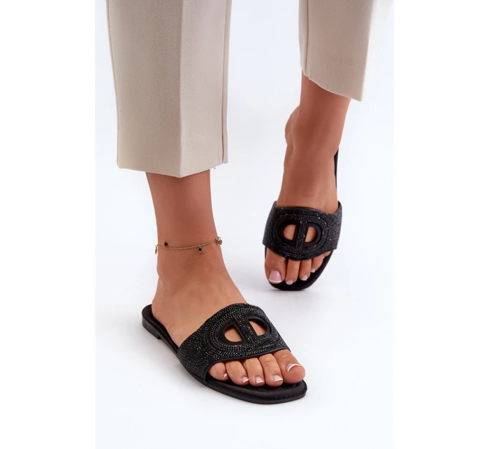 Dámské sandály na ploché podrážce černé model 21662051 - EVENTO