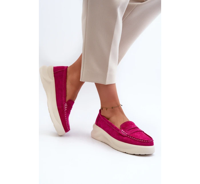 Zamszowe Damskie Mokasyny Fuksja Filidia Zamszowe Damskie Mokasyny Fuksja Filidia