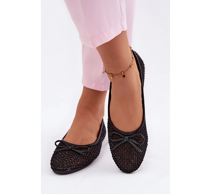 Síťované baleríny s ozdobou Vinceza 62270 Černé Síťované baleríny s ozdobou Vinceza 62270 Černé