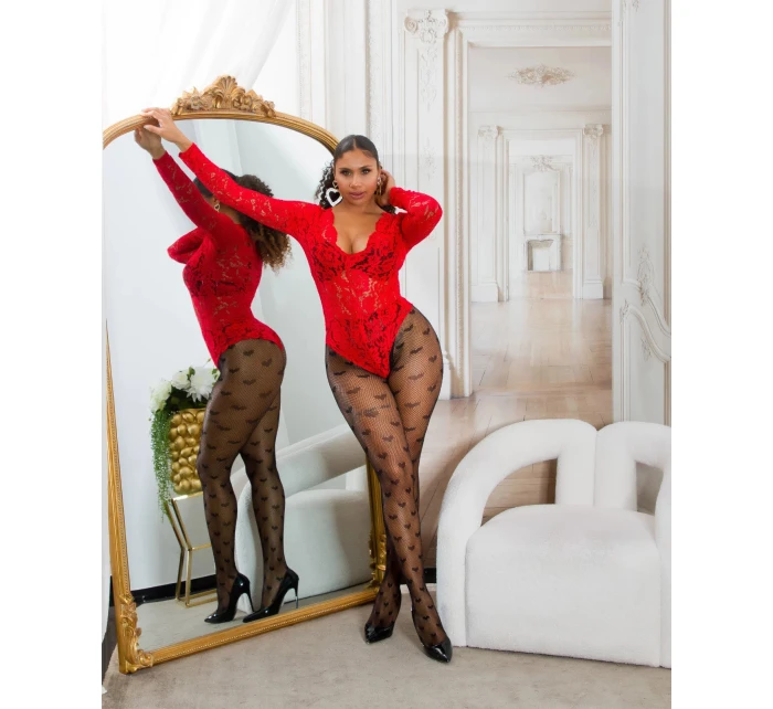 Dámské síťované punčocháče  černé model 20965283 - In-style Fashion