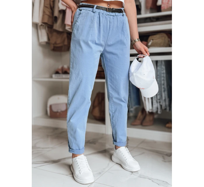 Dámské kalhoty chinos s páskem modré Dstreet model 21986512 - FashionStreet