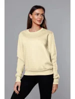 Béžová dámska tepláková mikina so sťahovacími lemami (W01-67) Béžová dámska tepláková mikina so sťahovacími lemami (W01-67)