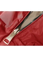 Dámska dlhá obojstranná vesta červenej a béžovej farby (B8248-4)