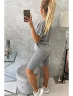Šedý set top+legíny Šedý set top+legíny
