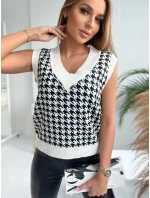 Svetr bez rukávů v barvě model 21755726 ecru - K-Fashion Svetr bez rukávů v barvě model 21755726 ecru - K-Fashion