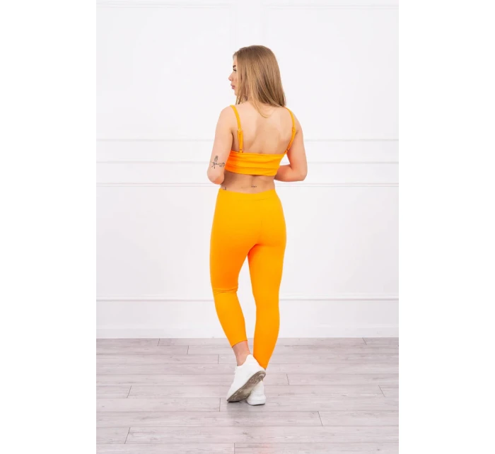 Súprava s blúzou hore pruhovaná oranžová neónová