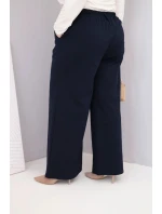 Dámské kalhoty Plus Size s širokými nohavicemi a vysokým pasem granátové Dámské kalhoty Plus Size s širokými nohavicemi a vysokým pasem granátové