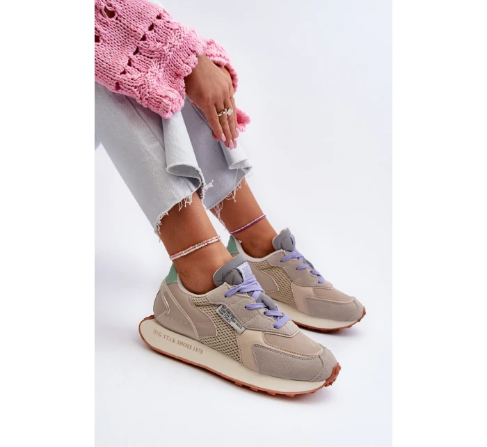 Sneakersy Damskie Na Platformie Memory Foam System Big Star NN274681 Beżowe Sneakersy Damskie Na Platformie Memory Foam System Big Star NN274681 Beżowe