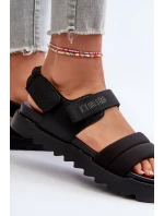 Sandały Damskie Na Platformie Big Star NN274750 Czarne