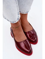 Kožené lakované baleríny Maciejka K7463-23 bordó