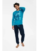 Pyžamo Block 40023-55X Modrá a tmavo modrá - Henderson