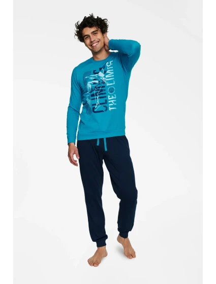 Pyžamo Block 40023-55X Modrá a tmavo modrá - Henderson