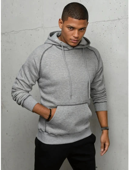 Pánská světle šedá mikina model 21967193 - Dstreet Pánská světle šedá mikina model 21967193 - Dstreet