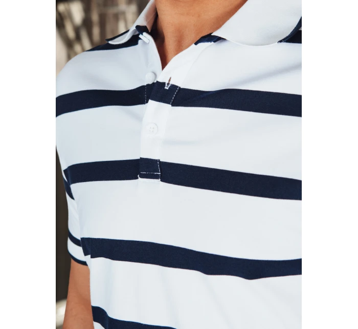 Pánská pruhovaná polokošile bílá Dstreet model 21987934 - FashionStreet