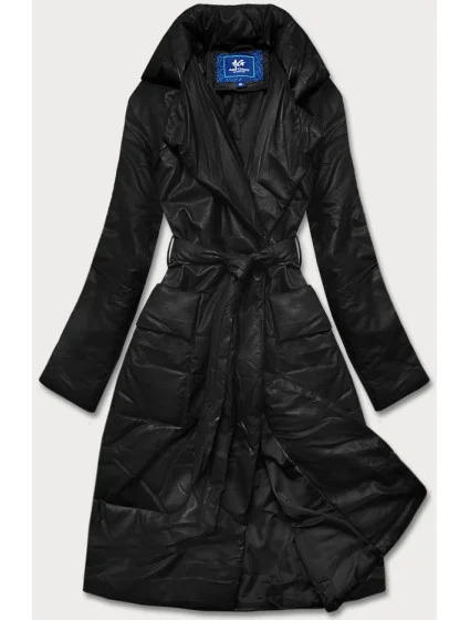 Černá oversize bunda z ekologické kůže model 17695037 - Ann Gissy