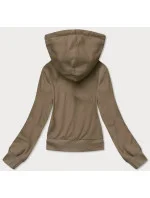 Tmavobéžová krátka mikina s kapucňou (8B939-91) Tmavobéžová krátka mikina s kapucňou (8B939-91)