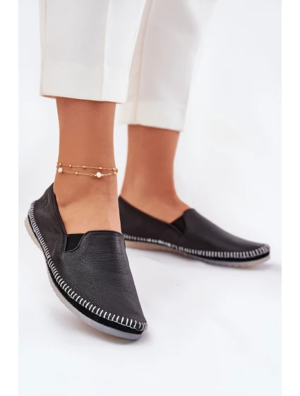 Skórzane Baleriny Maciejka T3512-71 Czarne