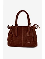 Kožená kabelka z ekologické semiše Camel model 22111514 - Flora&Co