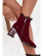 Dámske členkové topánky D&A z prírodného semišu - bordová Dámske členkové topánky D&A z prírodného semišu - bordová