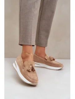 Dámske mokasíny G-55 / 208670 Hnedá a béžová - Flyfor