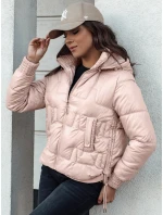 Dámská zimní bunda krátká prošívaná s kapucí růžová Dstreet model 21980759 - FashionStreet