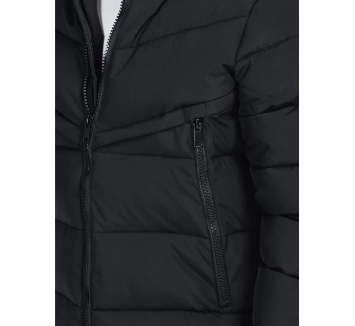 Pánska zimná bunda s kapucňou čierna prešívaná TX5070