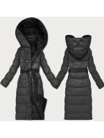 Obojstranná zimná bunda Minority s čiernymi a grafitovými pruhmi (M2-6519-1+27)