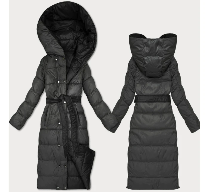 Obojstranná zimná bunda Minority s čiernymi a grafitovými pruhmi (M2-6519-1+27)