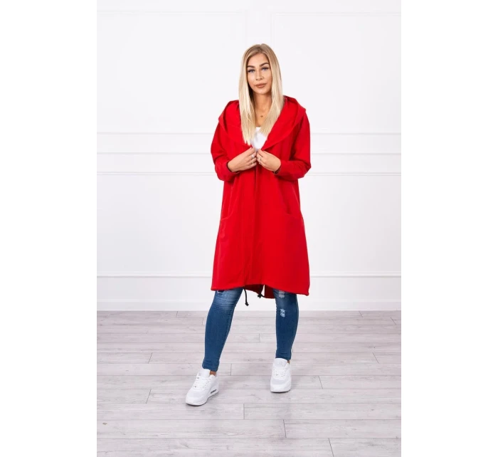 Pláštěnka s kapucí oversize červená