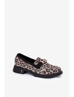 Kožené Lakované Mokasíny Leopard model 21691286 Černé - VINCEZA
