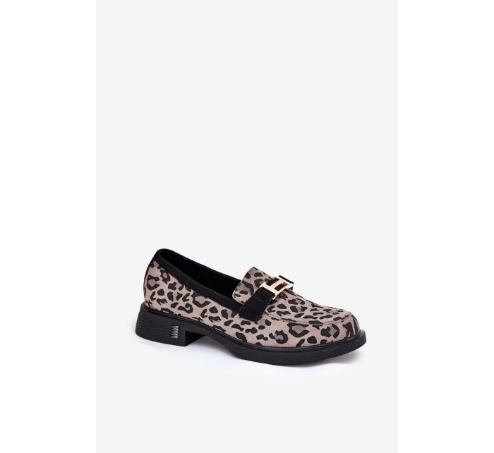Kožené Lakované Mokasíny Leopard model 21691286 Černé - VINCEZA