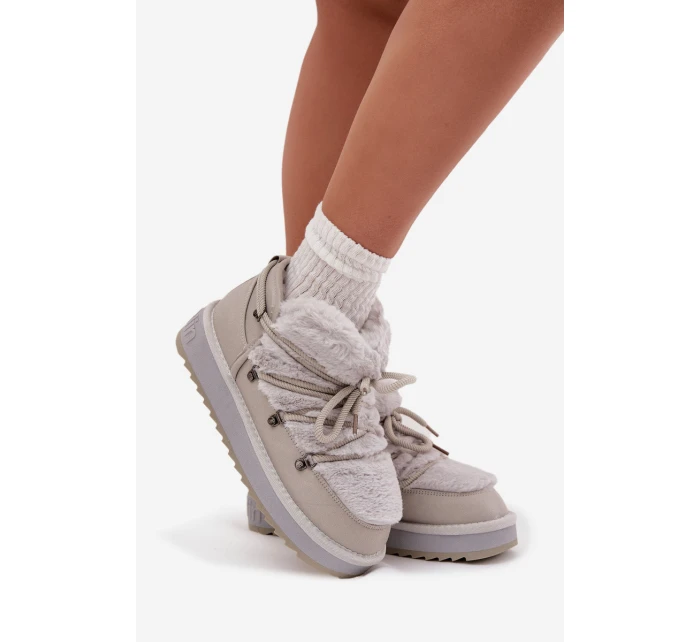 Nízké sněhule na platformě s  světle šedé model 21714124 - D.Franklin