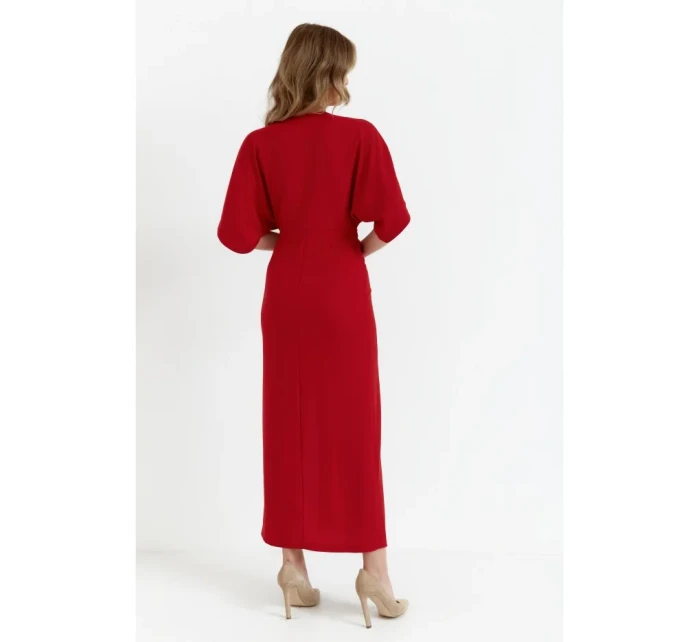 K163 Maxi šaty - červené