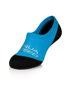 AQUA SPEED Ponožky na plavání Neo Blue/Black Pattern 01