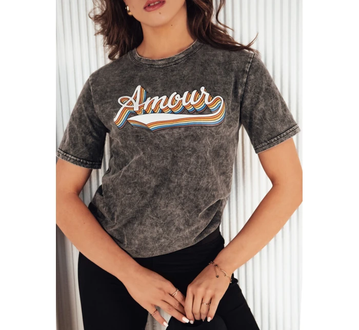 Dámské tričko šedé model 21973958 - Dstreet Dámské tričko šedé model 21973958 - Dstreet