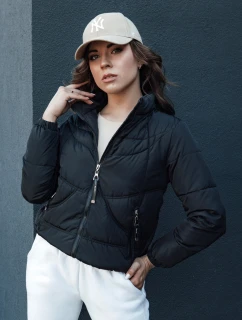 Dámska prechodná prešívaná bunda so stojačikom SALECA black FashionStreet TY4414