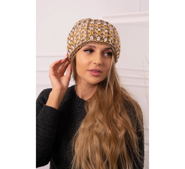 Čiapka s rolovaním Klara K311 shell+brown