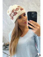 Dámska čiapka Otylia K387 ecru+red