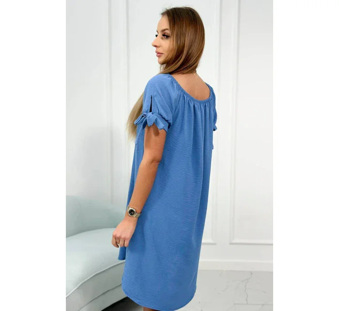 Tmavé džínsové šaty bez rukávov