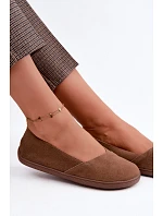 Dámské barefoot baleríny z přírodní semiš hnědé Mirelia