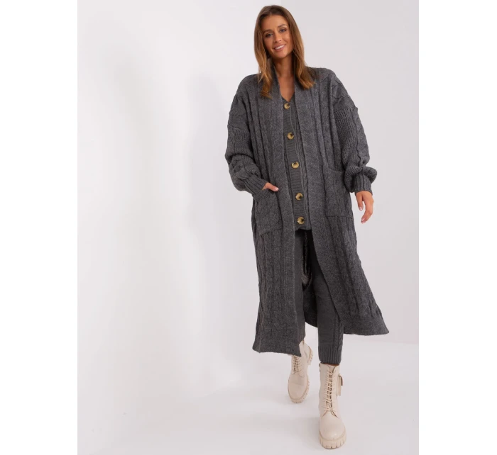 Kardigán BA SW 8032 1.06P tmavo sivý