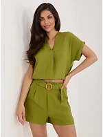 Šortky D60103M62612KA3 olivovo zelená Šortky D60103M62612KA3 olivovo zelená