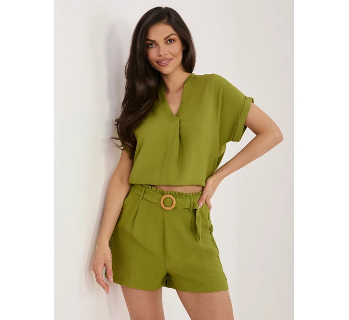 Šortky D60103M62612KA3 olivovo zelená Šortky D60103M62612KA3 olivovo zelená