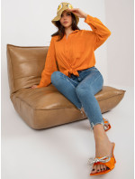 Oranžové bavlnené oversize tričko Etta OCH BELLA