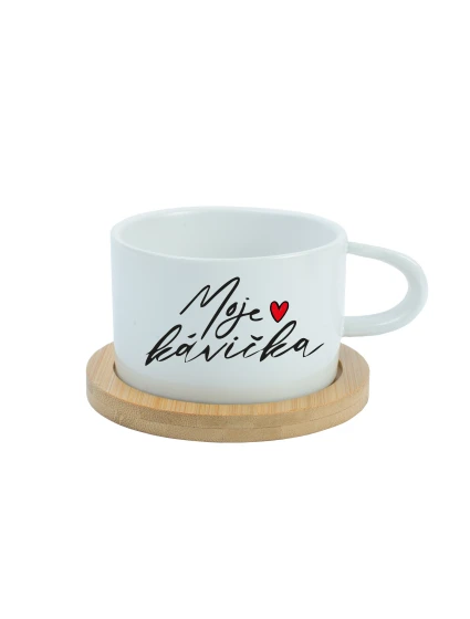 MOJE KÁVIČKA - bílý hrníček makronka 200 ml